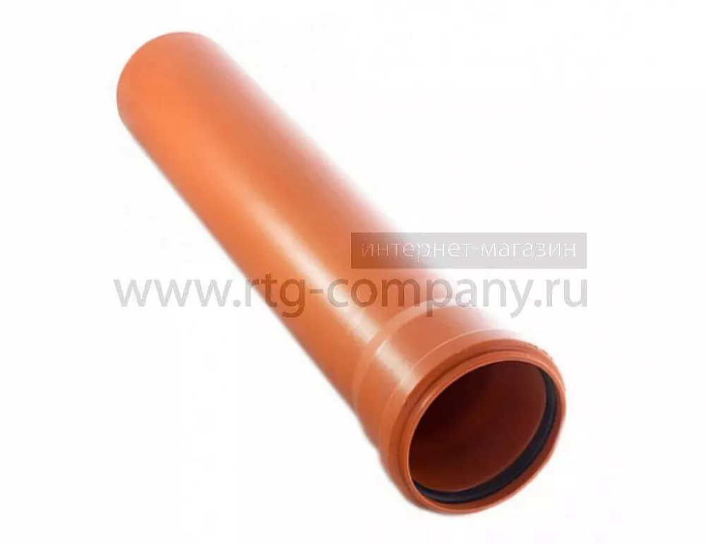 Труба канализационная ПП 110*3,4*1000 мм SN4 с раструбом рыжая (наружная)